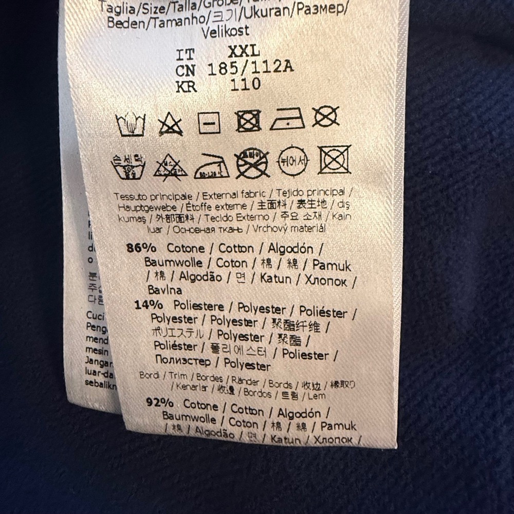 Fendi Roma Navy Blue Bag Bugs Eye Zip Up Hoodie FAF525 A53H XXL Made in‎ Italy - Picture 12 of 12